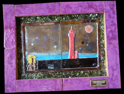 Quadro cerâmico : 'farol de Cacilhas'