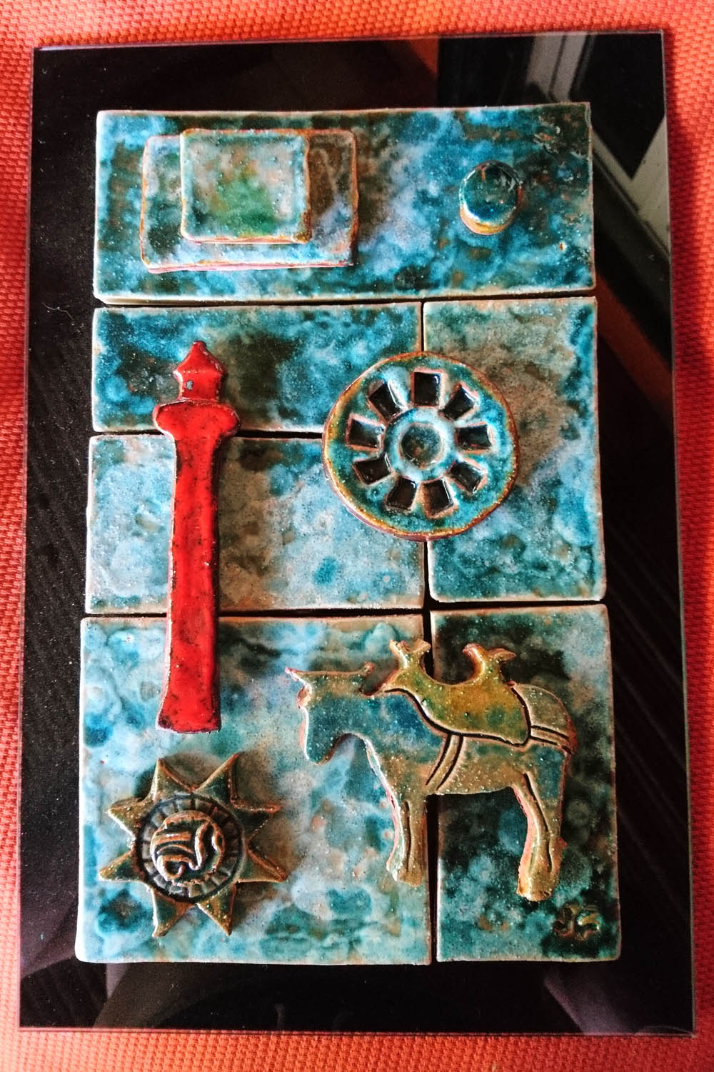 Quadro cerâmico : 'farol de Cacilhas'